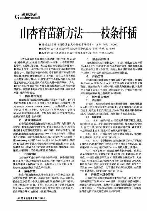山杏育苗新方法——枝条扦插