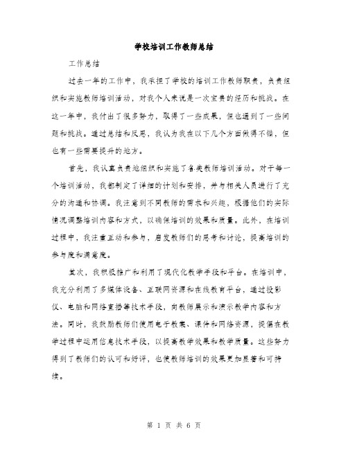 学校培训工作教师总结（二篇）