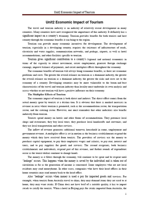 旅游英语课件 Economic Impact of Tourism