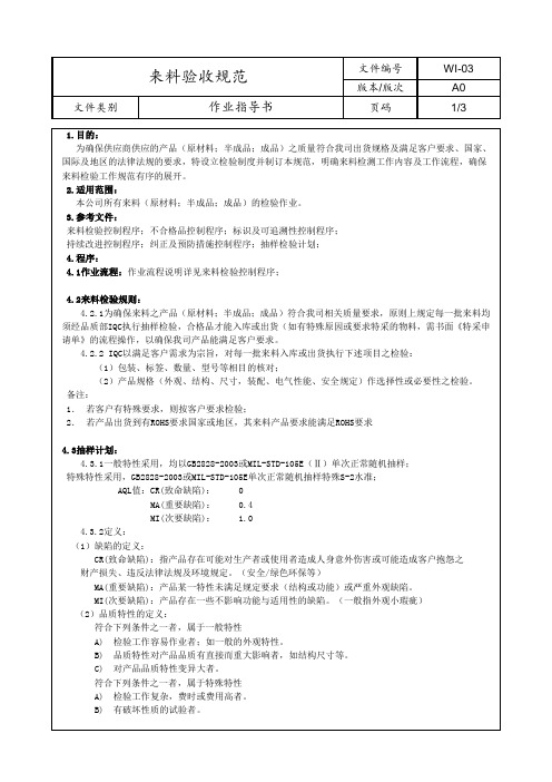 来料验收规范