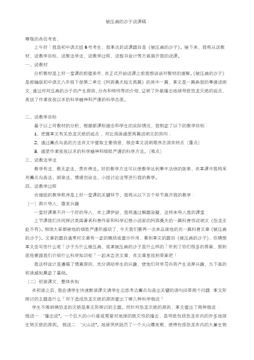 被压扁的沙子说课稿