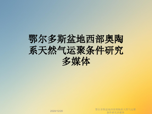 鄂尔多斯盆地西部奥陶系天然气运聚条件研究多媒体