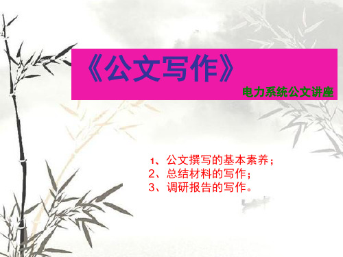 电力系统公文讲座