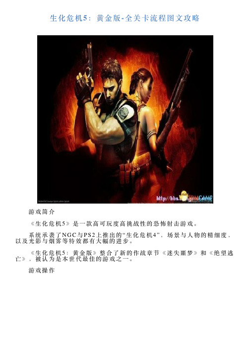 生化危机5：黄金版全关卡流程图文攻略