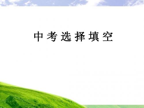 武汉市中考选择填空解题策略