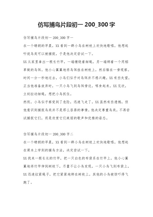 仿写捕鸟片段初一200_300字