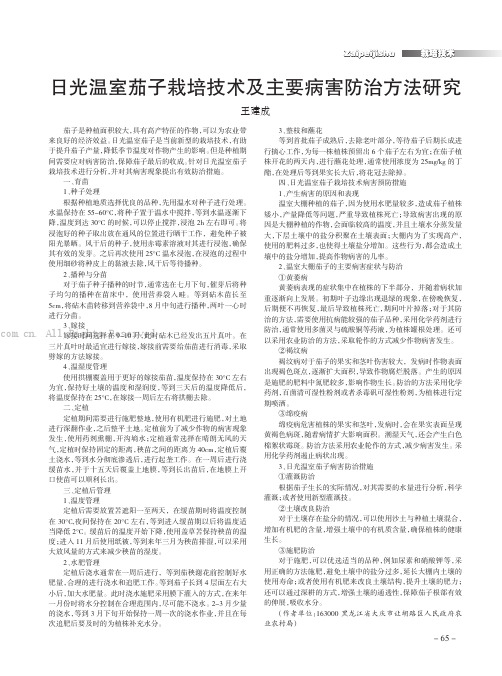 日光温室茄子栽培技术及主要病害防治方法研究