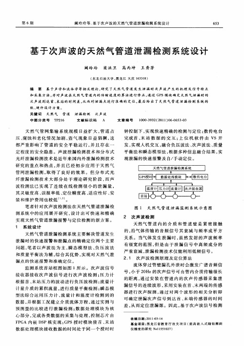 基于次声波的天然气管道泄漏检测系统设计