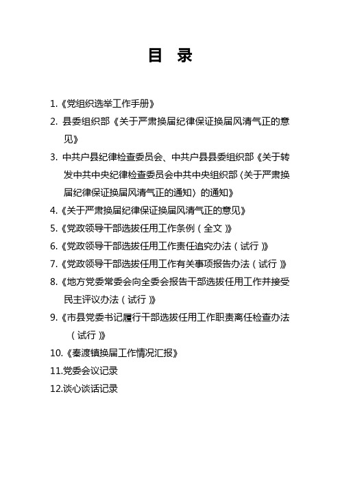 严肃换届纪律档案目录 文档