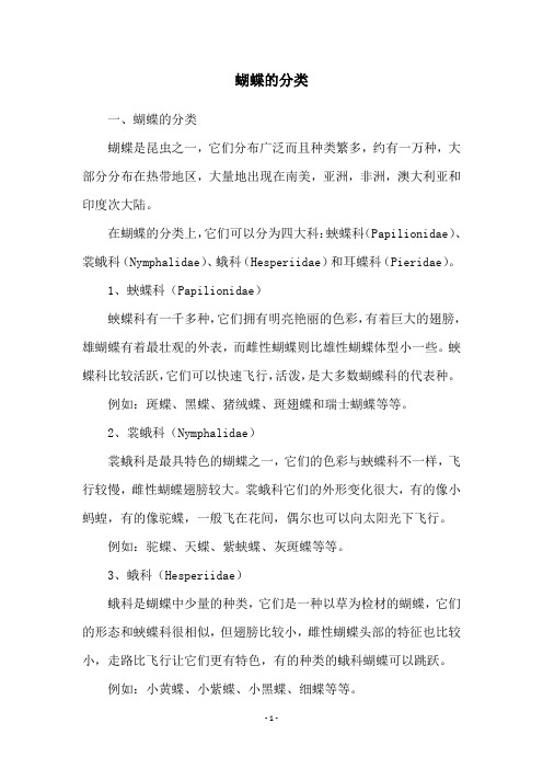 蝴蝶的分类