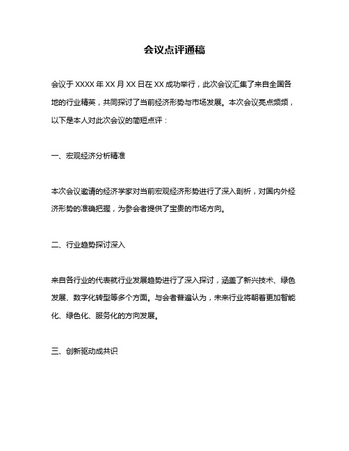 会议点评通稿