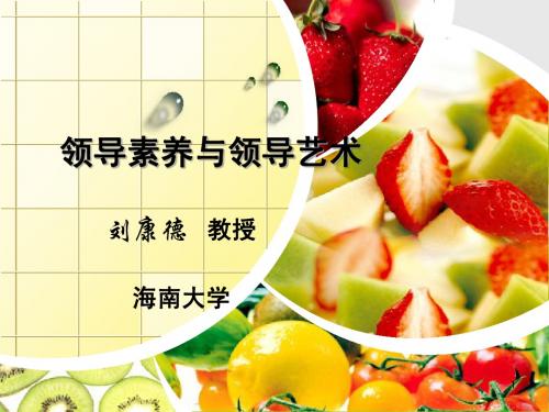 领导素养与领导艺术教学PPT(海南大学刘康德)