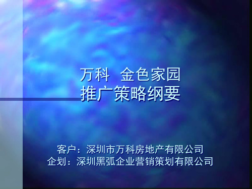 史上最强的市场资料某地产金色家园推广策划案