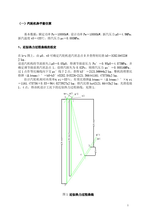 汽轮机课程设计（ＰＤＦ）