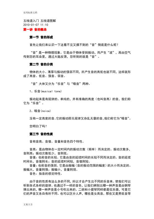 五线谱入门_五线谱现用图解