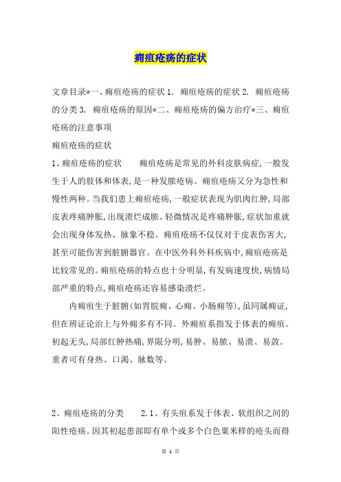 痈疽疮疡的症状