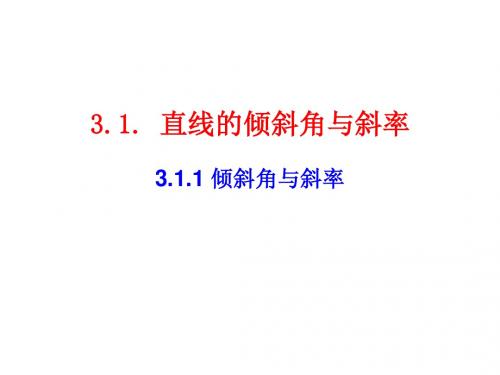 3.1.1 倾斜角与斜率(江庆君)