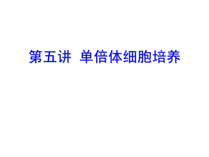 单倍体细胞培养