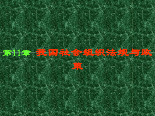 我国社会组织法规与政策(社会工作)