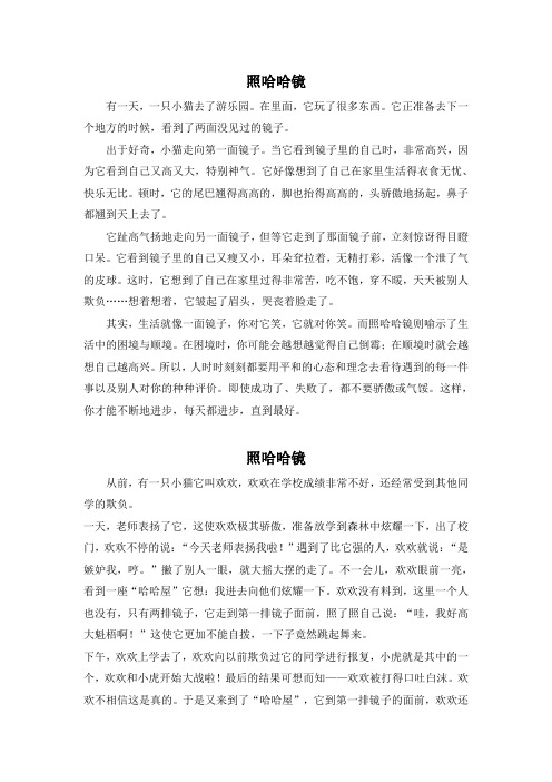 照哈哈镜作文