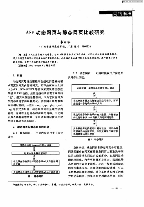 ASP动态网页与静态网页比较研究
