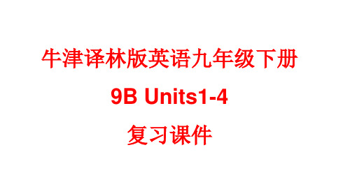 牛津译林版英语九年级下册9BUnits1-4单元复习课件
