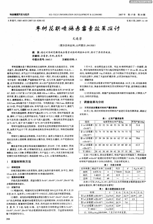 枣树花期喷施赤霉素效果探讨