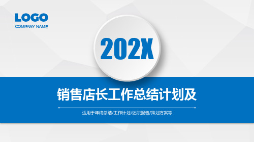 销售店长工作总结计划及ppt