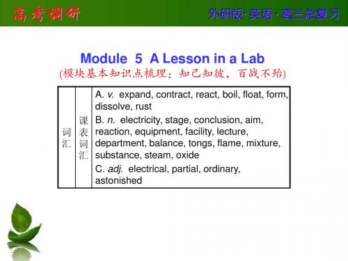 高考一轮复习外研必修一Module5课件