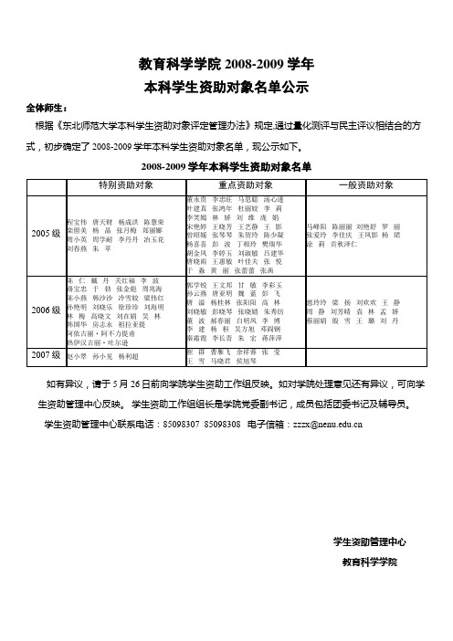 教育科学学院2008-2009学年