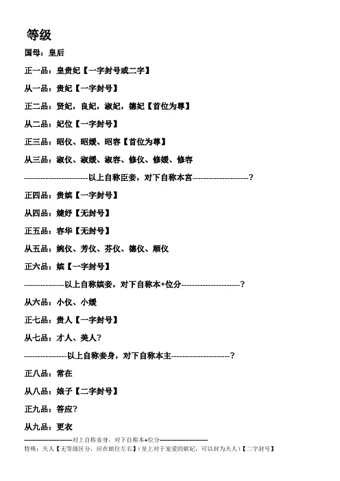 宫廷礼仪常识