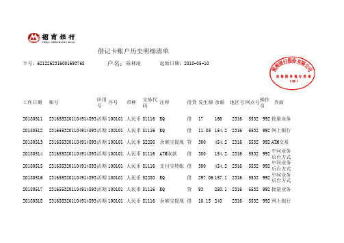 招商银行交易记录(可编辑)