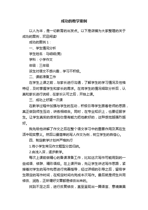 成功的教学案例