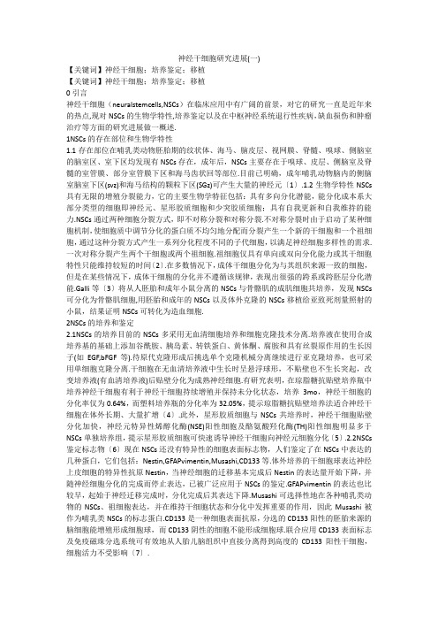 神经干细胞研究进展(一)