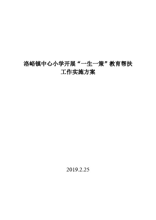 (完整版)一生一策实施方案