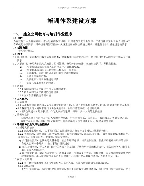 【超实用】全套企业培训体系建设方案