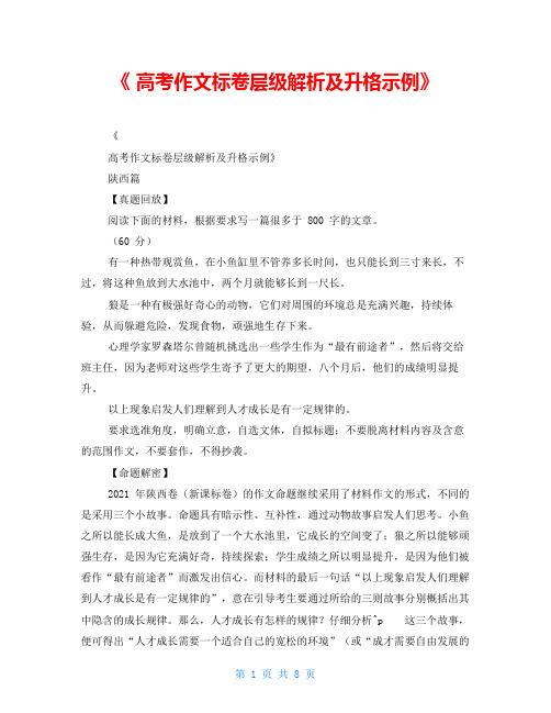 《高考作文标卷层级解析及升格示例》