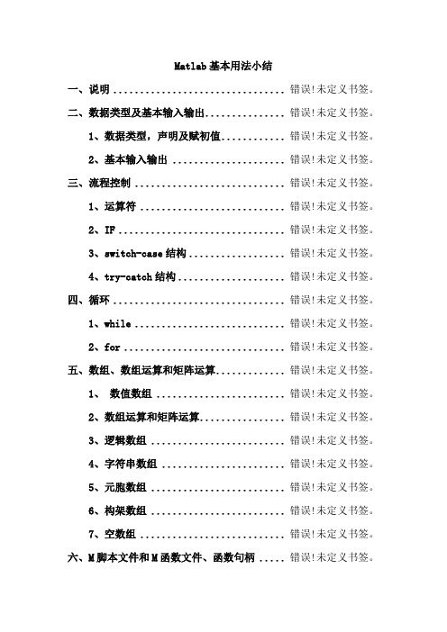 matlab基本用法小结