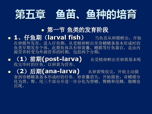 鱼类增养殖课件  第五章鱼类的苗种培育