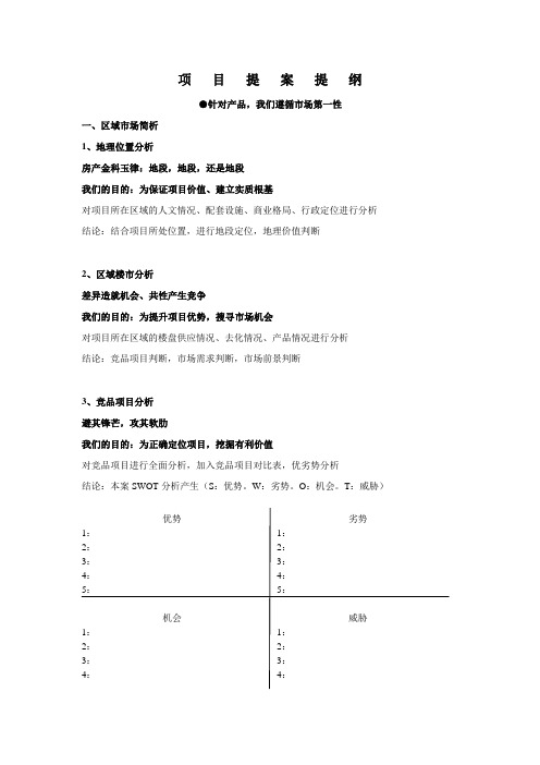 项目提案提纲