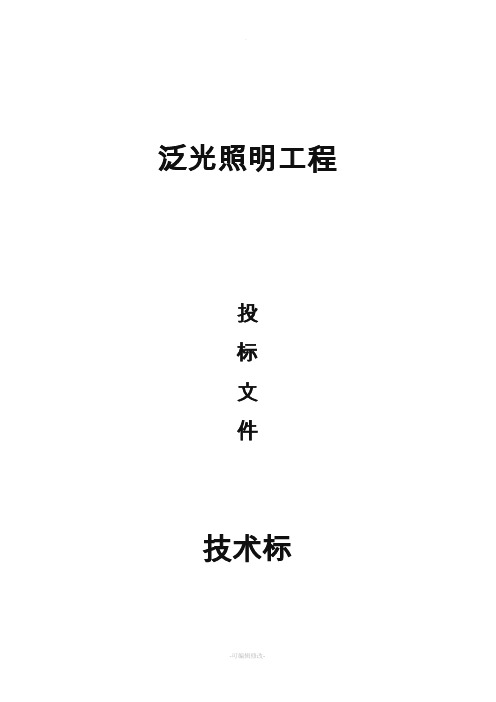 泛光照明技术标