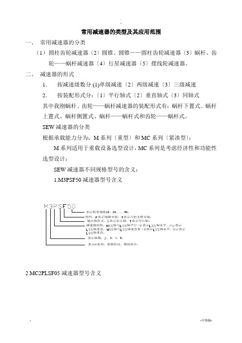 常用减速器的类型