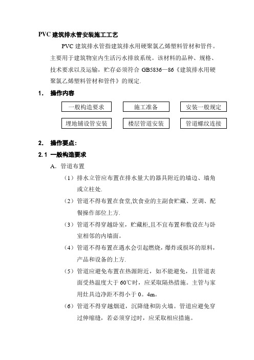 PVC建筑排水管安装施工工艺