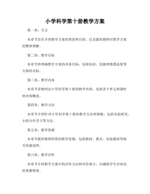 小学科学第十册教学方案