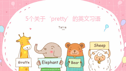 5个关于pretty的英文习语