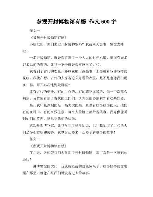 参观开封博物馆有感 作文600字