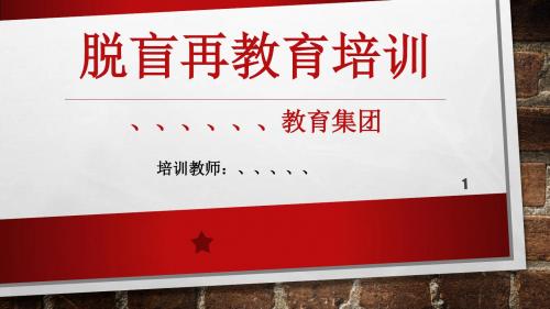 脱盲再教育培训活动ppt课件