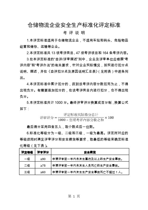 仓储物流企业安全生产标准化评定标准48页word