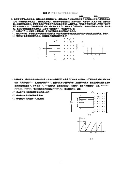 磁场15-带电粒子在交变电磁场中运动1