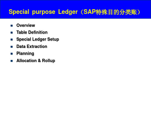 SAP 特殊目的分类账详解(SAP-SPL)